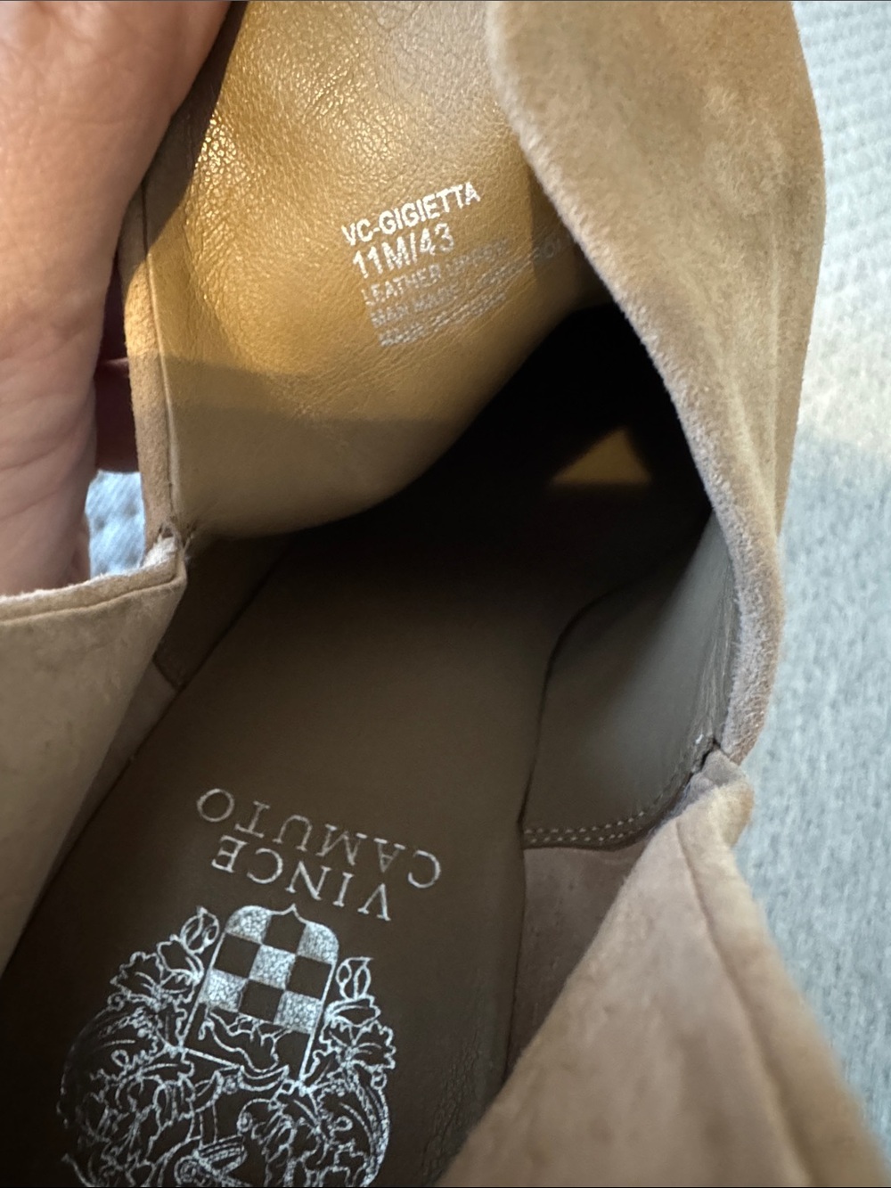 Vince Camuto Camel Suede Pointed Ankle Booties - Picture 7 of 7